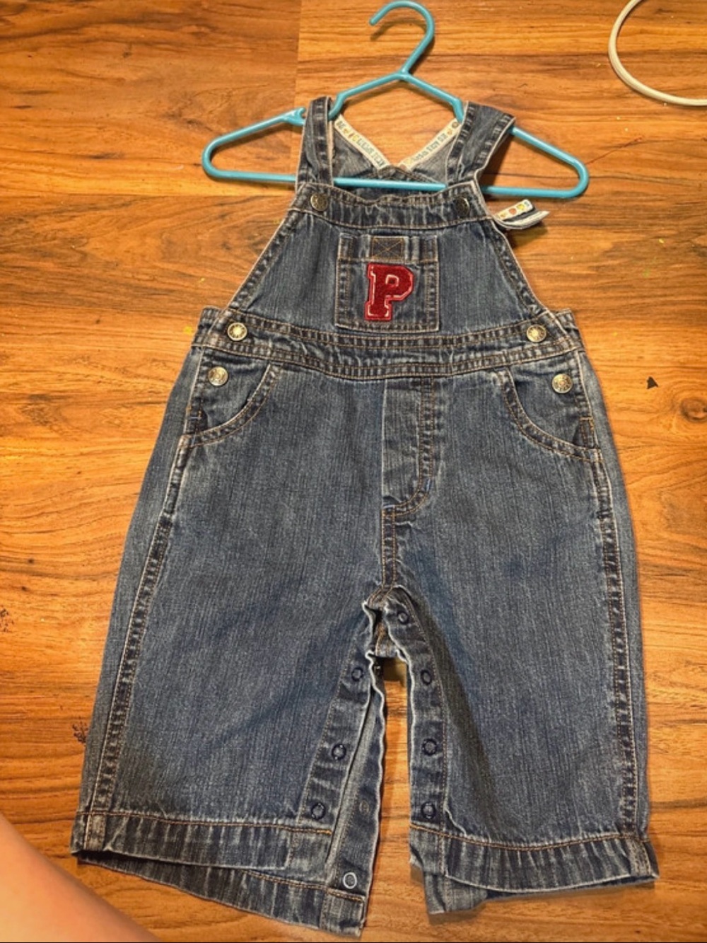Blue Denim Kids Overalls with Red Patch - Unbranded